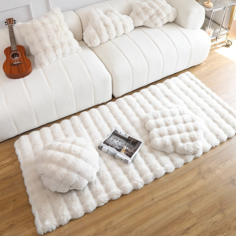 1pc Bubble Velvet Soft Shag Rug - Ultra-Soft Luxury Area Rug for Girls Bedrooms & Living Rooms - Non-Slip, Machine Washable, Colorful Decorative Blanket for Cozy Home Decor, Sofa Mat Lootquake LLC