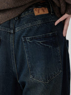 Brown Blue Nano Water Foot Washing Mouth Reverse Stitching Raw Hem Jeans Lootquake LLC