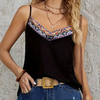 Ladies' Fashionable Printed V-neck Vacation Style Camisole Top - SJB-DIAMOND ELITES