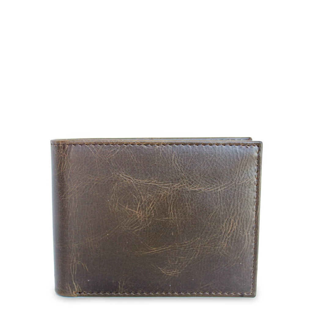 George Men's Genuine American Bison Leather Bifold Wallet with Wing, River Tan, Ages 16 to 99 EasyOptionXY LLC
