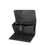Time and Tru Women's Piper File Master Wallet Vinyl Solid Black EasyOptionXY LLC