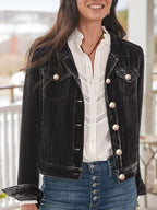 Casual Button-Up Long Sleeve Jacket with Chest Pockets and Relaxed Fit Stevvex