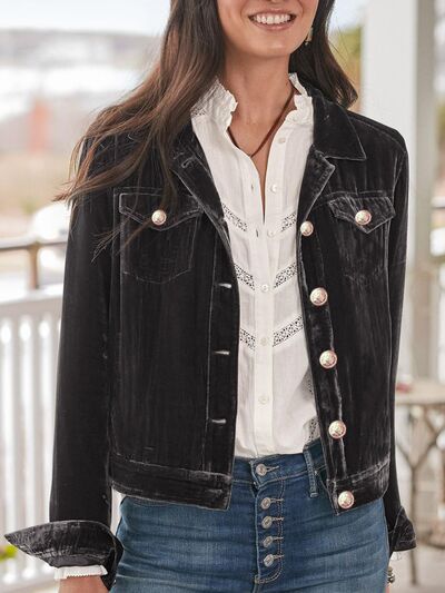 Casual Button-Up Long Sleeve Jacket with Chest Pockets and Relaxed Fit Stevvex