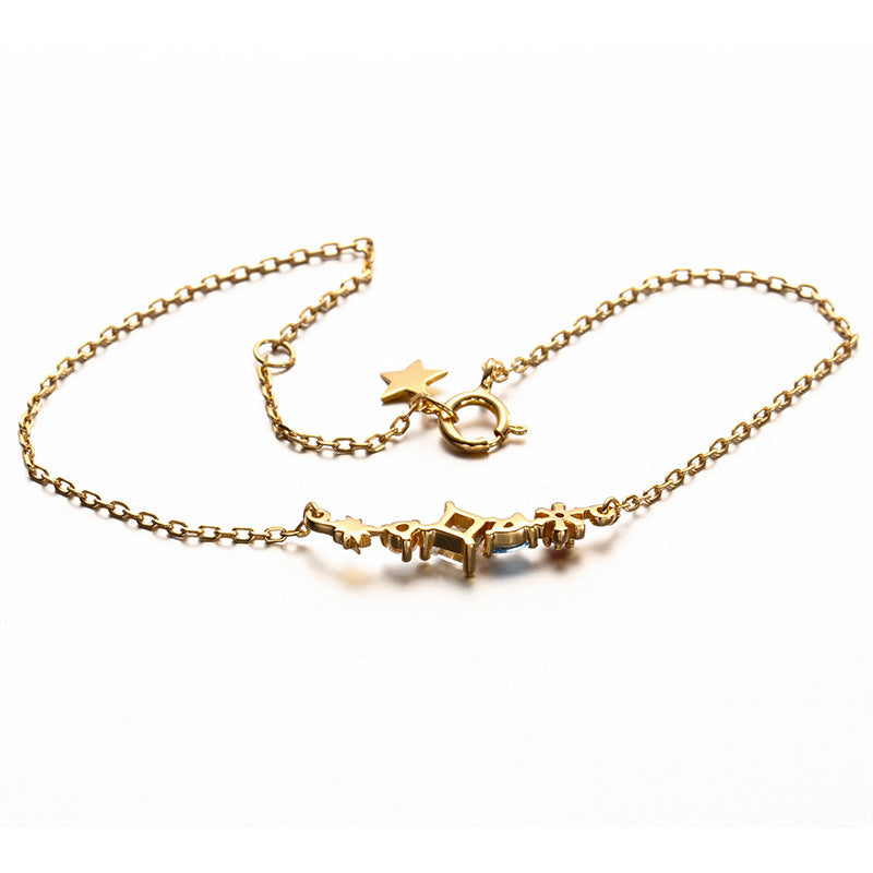 Sterling Silver 14K Gold Plated Zircon Bracelet