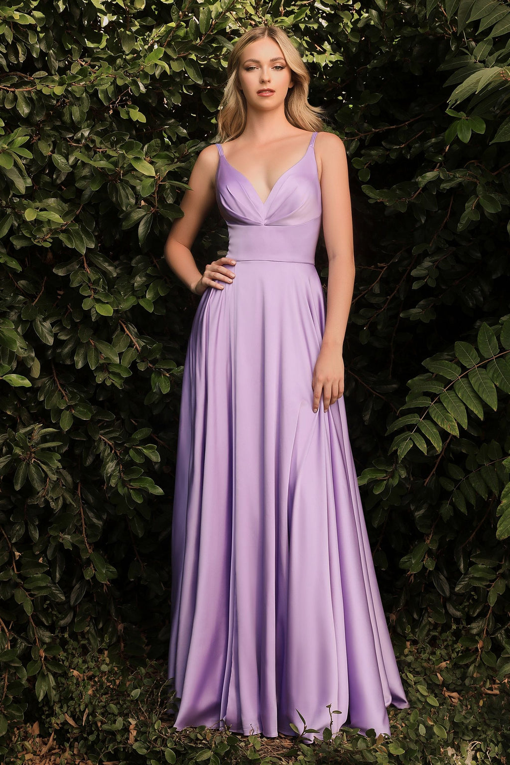 A-Line Satin Dress Purplish Diva
