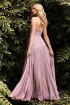 A-Line Satin Dress Purplish Diva
