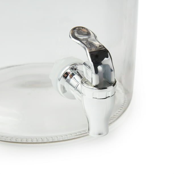 Better Homes & Gardens Clear 1.5 Gallon Glass Beverage Dispenser with Wood Lid EasyOptionXY LLC