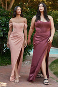 Corset Soft Satin Dress Purplish Diva