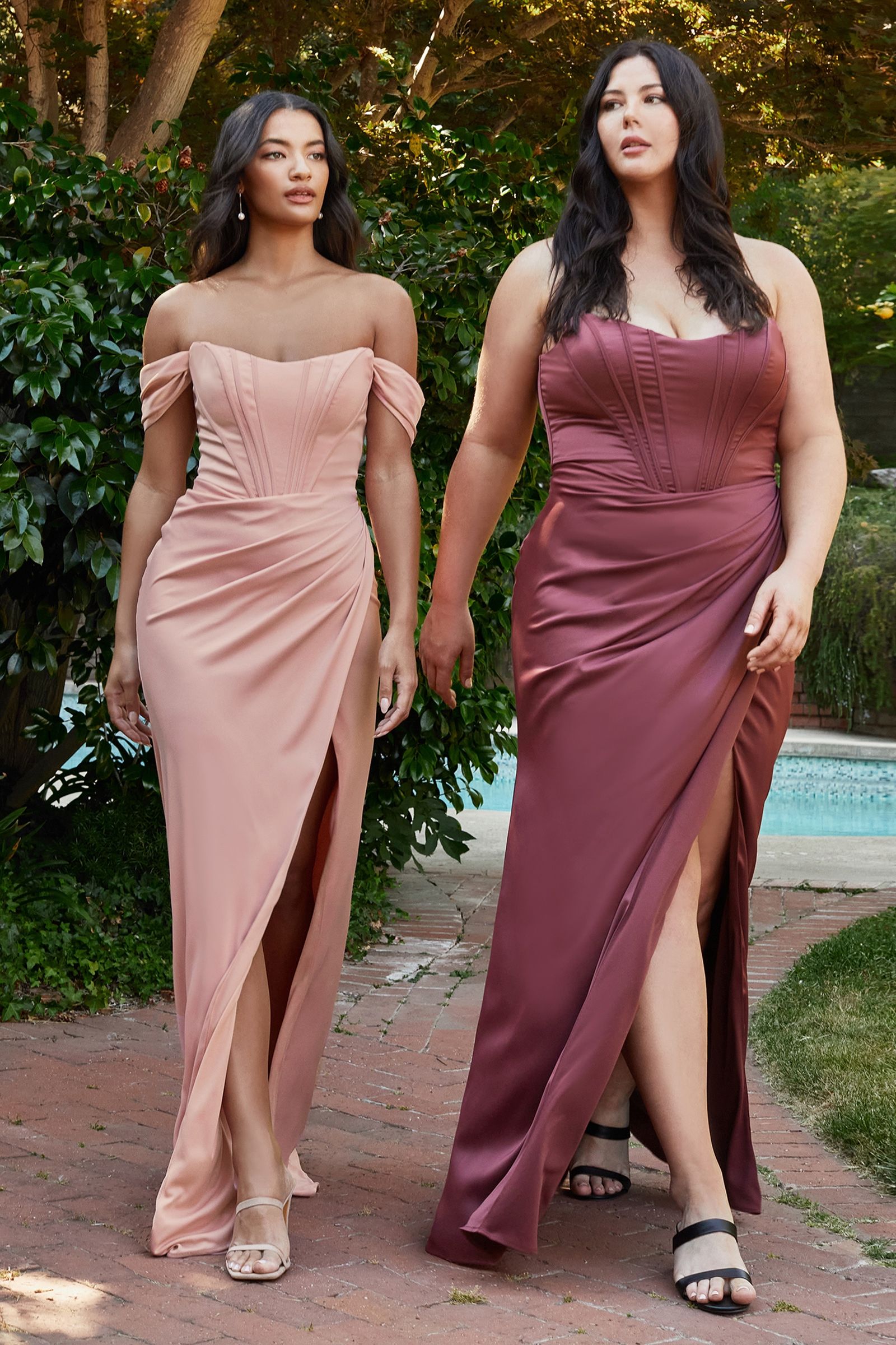 Corset Soft Satin Dress Purplish Diva