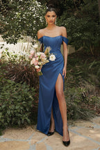 Corset Soft Satin Dress Purplish Diva
