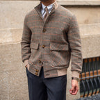 Bomber Jacket Tweed Fleece Cropped Slim-fit Jacket With Stand-up Collar Pi-Mart