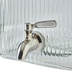 Better Homes & Gardens 2 Gallon Ribbed Clear Glass Beverage Dispenser with Acacia Wooden Lid EasyOptionXY LLC
