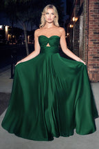 Strapless A-Line Satin Keyhole Dress Purplish Diva