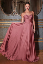 Strapless A-Line Satin Keyhole Dress Purplish Diva