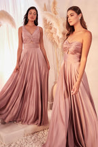A-Line Satin Keyhole Dress Purplish Diva