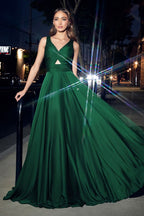 A-Line Satin Keyhole Dress Purplish Diva