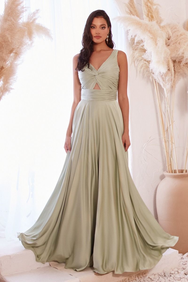 A-Line Satin Keyhole Dress Purplish Diva