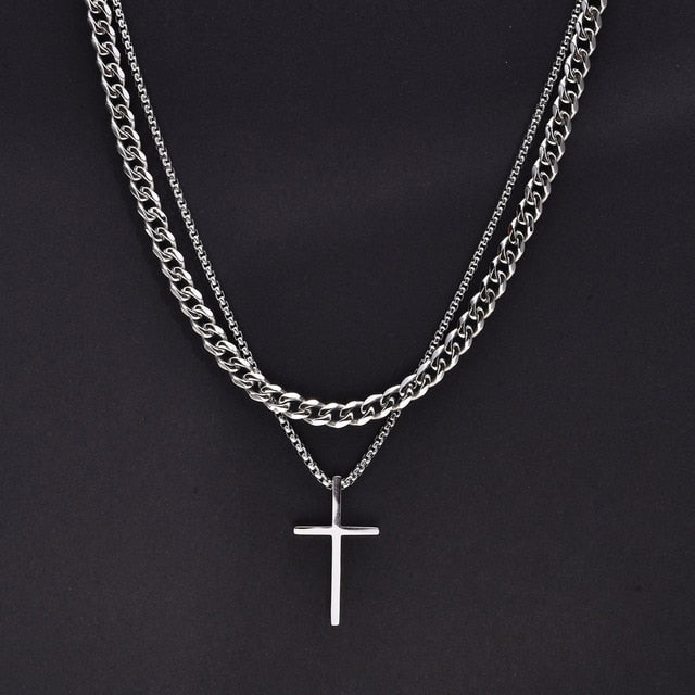 Vnox Mens Cross Necklaces Pi-Mart