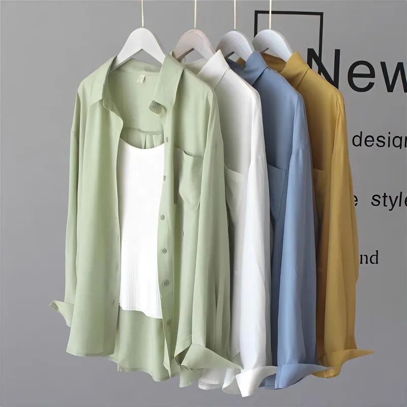 100% cotton casual loose cotton blouse shirt women solid color oversize long blouse shirt  Women - SJB-DIAMOND ELITES