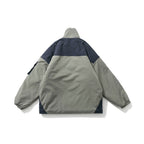 Color-blocking Pocket Pullover Cotton American Retro Men's Cotton Coat Pi-Mart