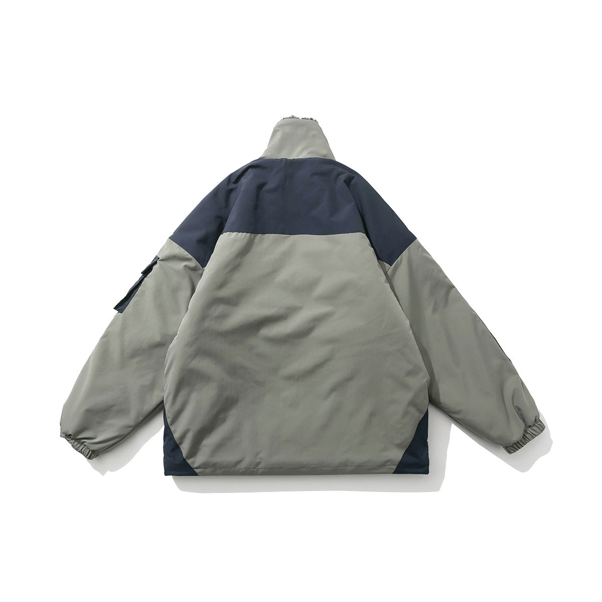 Color-blocking Pocket Pullover Cotton American Retro Men's Cotton Coat Pi-Mart