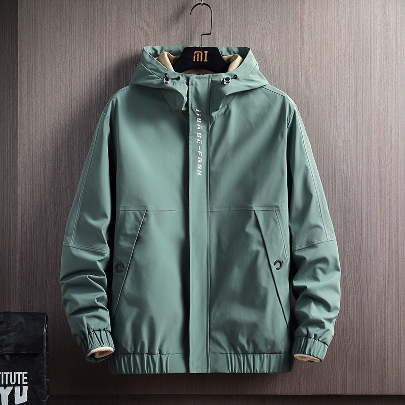 Spring And Autumn Men's Jacket Student Autumn Workwear Jacket Hooded Pi-Mart