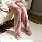 Fuzzy Thigh High Stockings, Warm Over-the-Knee Socks for Women, Solid Color Lootquake LLC