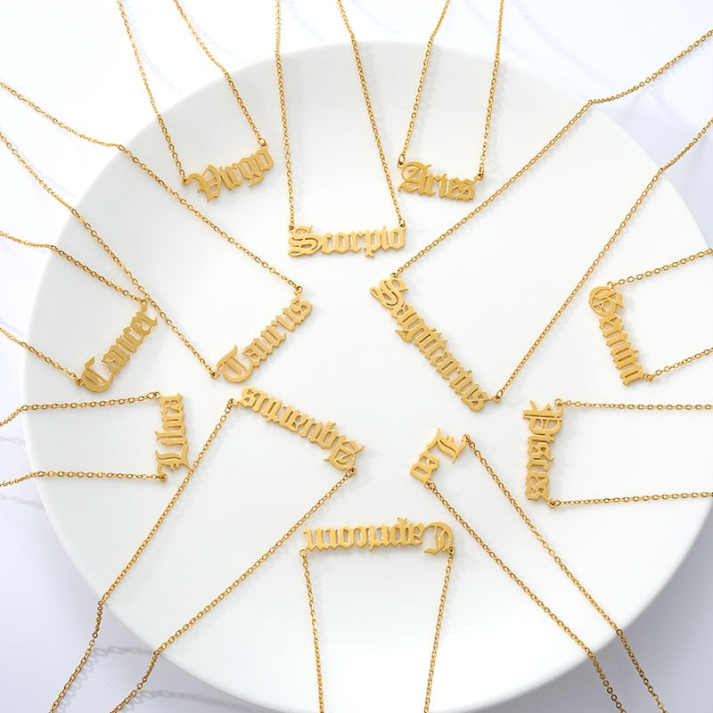 Zodiac Necklace Alphabet - SJB-DIAMOND ELITES