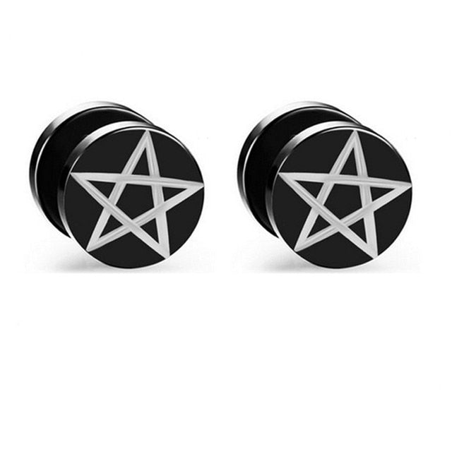 Small Black Punk Stud Earrings Pi-Mart