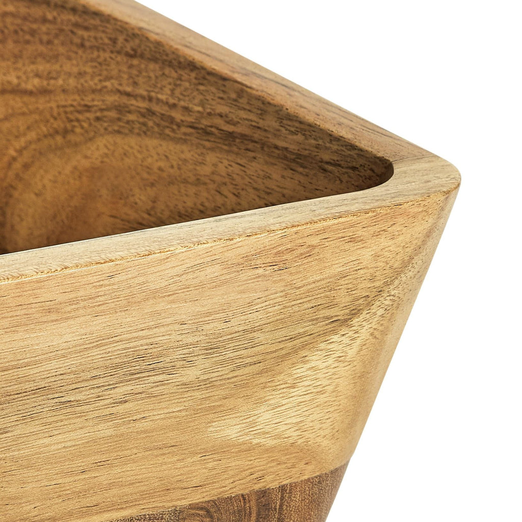 Better Homes & Gardens- Acacia Wood Oval Bowl, Natural Finish Brown EasyOptionXY LLC
