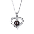 925 Silver Necklace Female Personality Projection Color Photo I Love You  Language Gifts