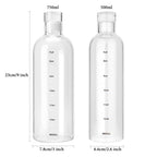750ml Large Capacity Glass Water Bottle With Time Marker Cover For Water Drink Transparent Milk Juice Simple Cup Birthday Gift Sport Grey Glass Bottle Glass Bottle with Hourly Time Marker Leak Proof Reusable Water Bottle Stevvex