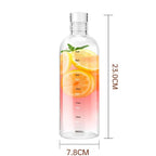 750ml Large Capacity Glass Water Bottle With Time Marker Cover For Water Drink Transparent Milk Juice Simple Cup Birthday Gift Sport Grey Glass Bottle Glass Bottle with Hourly Time Marker Leak Proof Reusable Water Bottle Stevvex