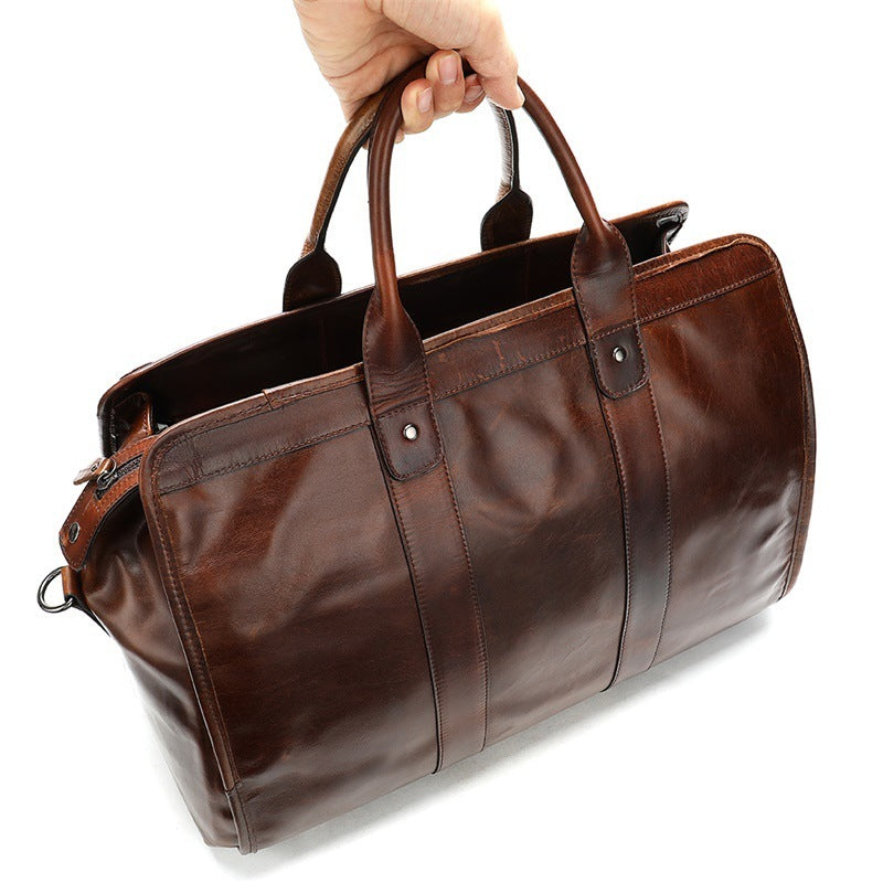 First Layer Cowhide Retro Large-capacity Travel Bag Pi-Mart