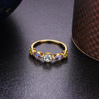 Sky Blue Topa Geometric Ring