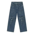 Mid Rise Men's Jeans with Cargo Pockets