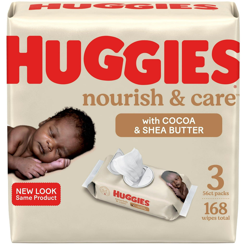 Huggies Nourish & Care Scented Baby Wipes, 3 Pack, 168 Total Ct (Select for More Options) EasyOptionXY LLC