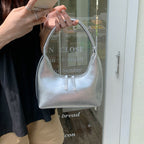 Silver mini hobo shoulder bag, small shoulder purse, women's summer shoulder bag, small hobo handbag - SJB-DIAMOND ELITES