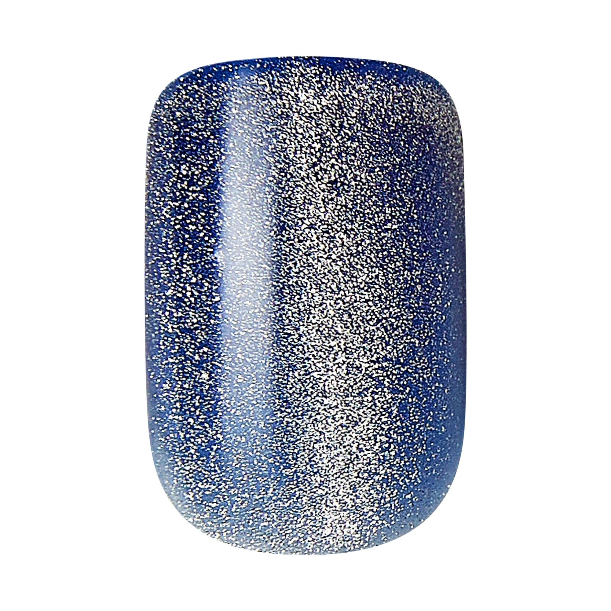 KISS Gel Fantasy Magnetic Short Square Gel Nails, Glossy Medium Blue, 28 Count EasyOptionXY LLC