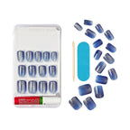 KISS Gel Fantasy Magnetic Short Square Gel Nails, Glossy Medium Blue, 28 Count EasyOptionXY LLC