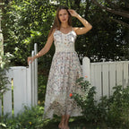 Women's Sleeveless Suspender Floral Dress - SJB-DIAMOND ELITES