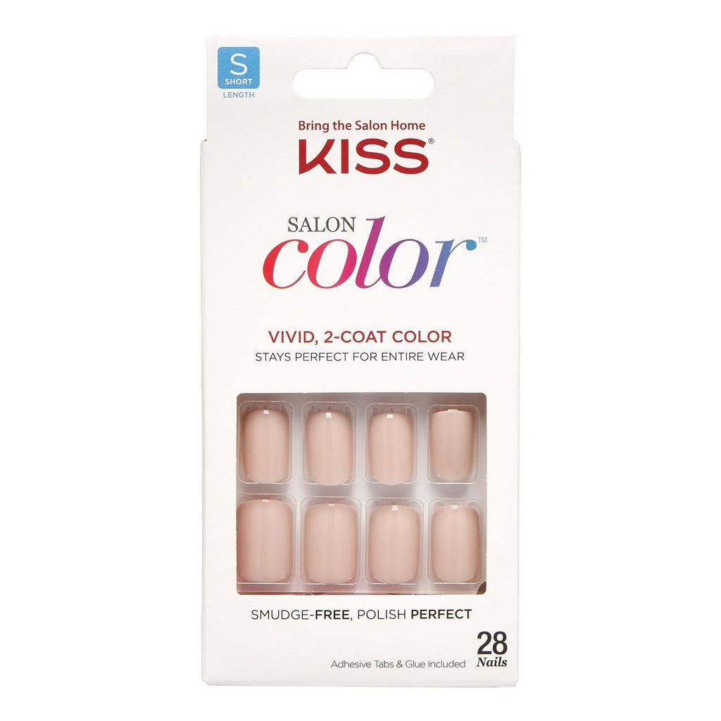 KISS Salon Color Solid Color Fake Nails, White, Short Square, 'Landslide', 31 Ct. EasyOptionXY LLC