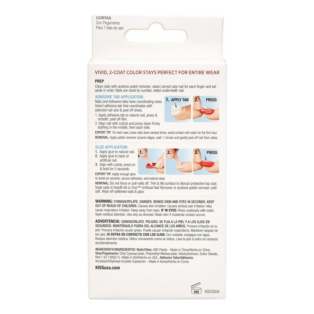KISS Salon Color Solid Color Fake Nails, White, Short Square, 'Landslide', 31 Ct. EasyOptionXY LLC