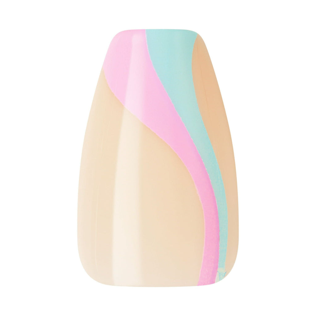 KISS Salon Design Short Square Glue-On Nails, Glossy Light Blue, 24 Count EasyOptionXY LLC