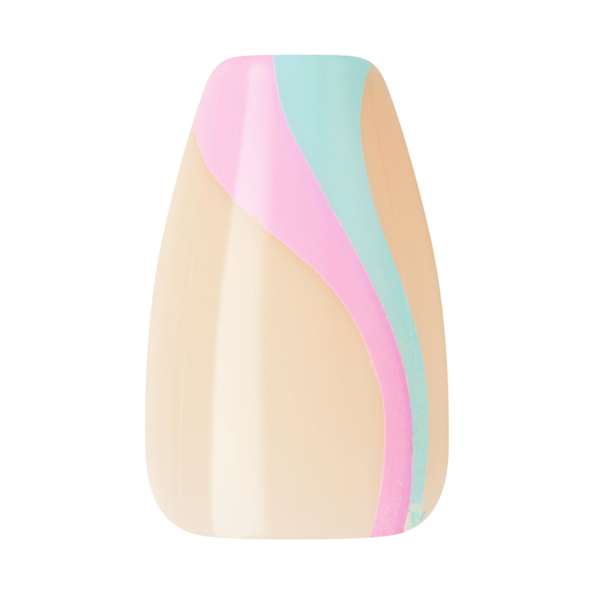 KISS Salon Design Short Square Glue-On Nails, Glossy Light Blue, 24 Count EasyOptionXY LLC