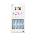 KISS Salon Color Short Square Fake Nails, Glossy Solid Blue, 28 Count EasyOptionXY LLC