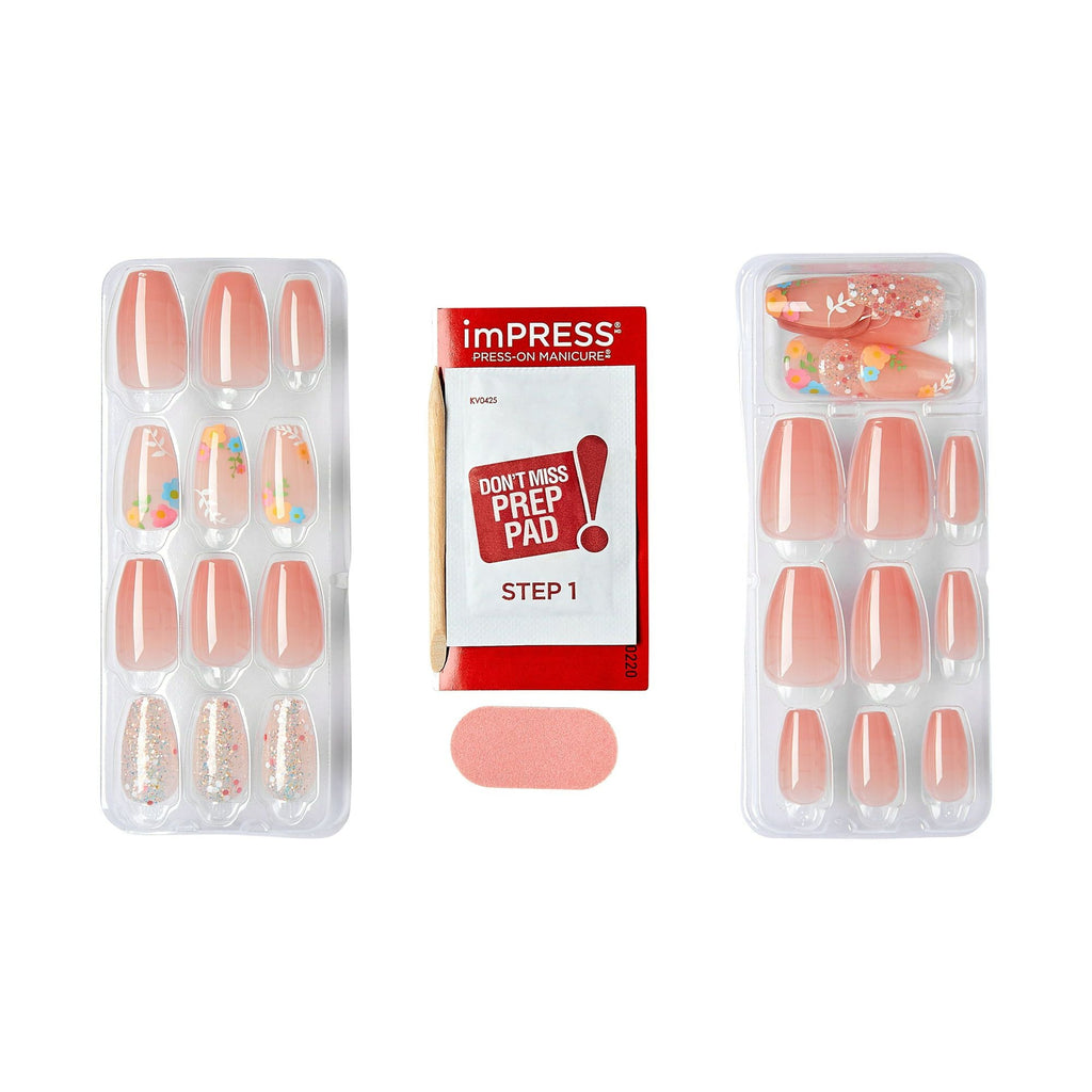 KISS imPRESS Medium Coffin Gel Press-On Nails, Glossy Light Pink, 30 Pieces EasyOptionXY LLC