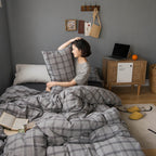 Simple check sheet duvet cover Pi-Mart
