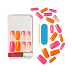 KISS Salon Design Medium Coffin Glue-On Nails, Glossy Dark Pink, 'We Go Up', 24 Ct. EasyOptionXY LLC