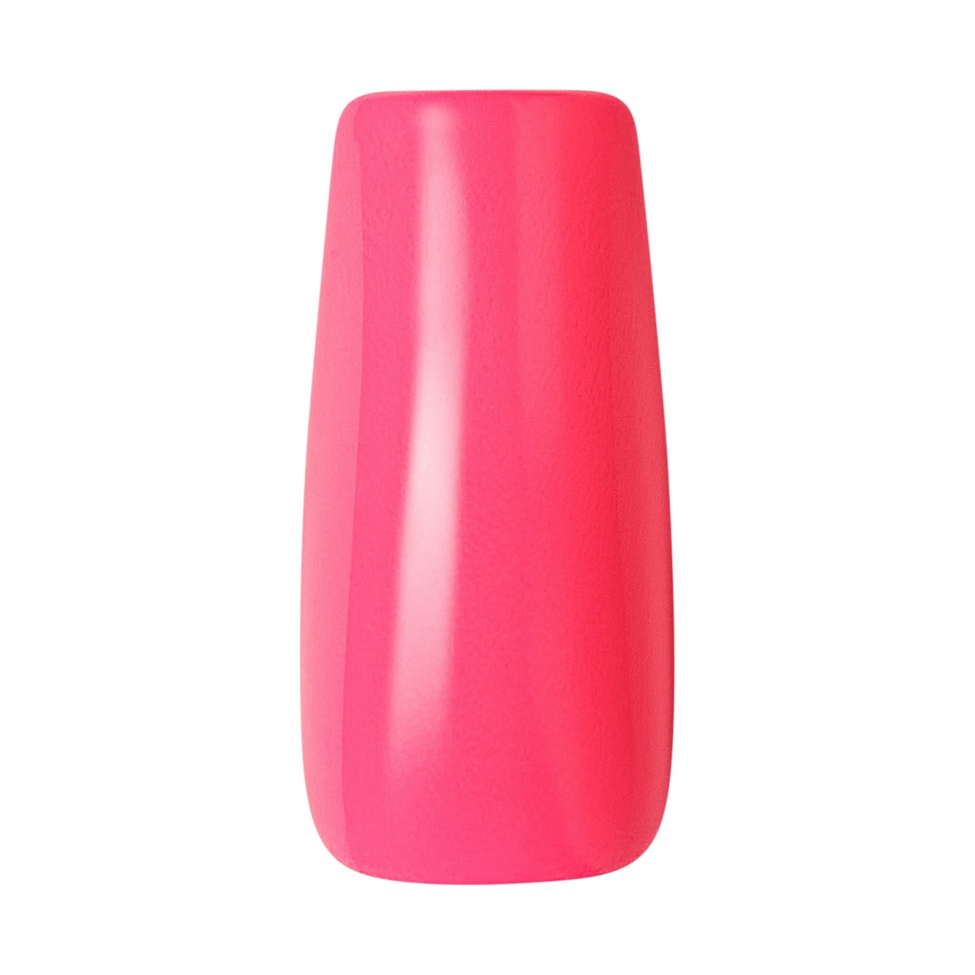 KISS Salon Design Medium Coffin Glue-On Nails, Glossy Dark Pink, 'We Go Up', 24 Ct. EasyOptionXY LLC